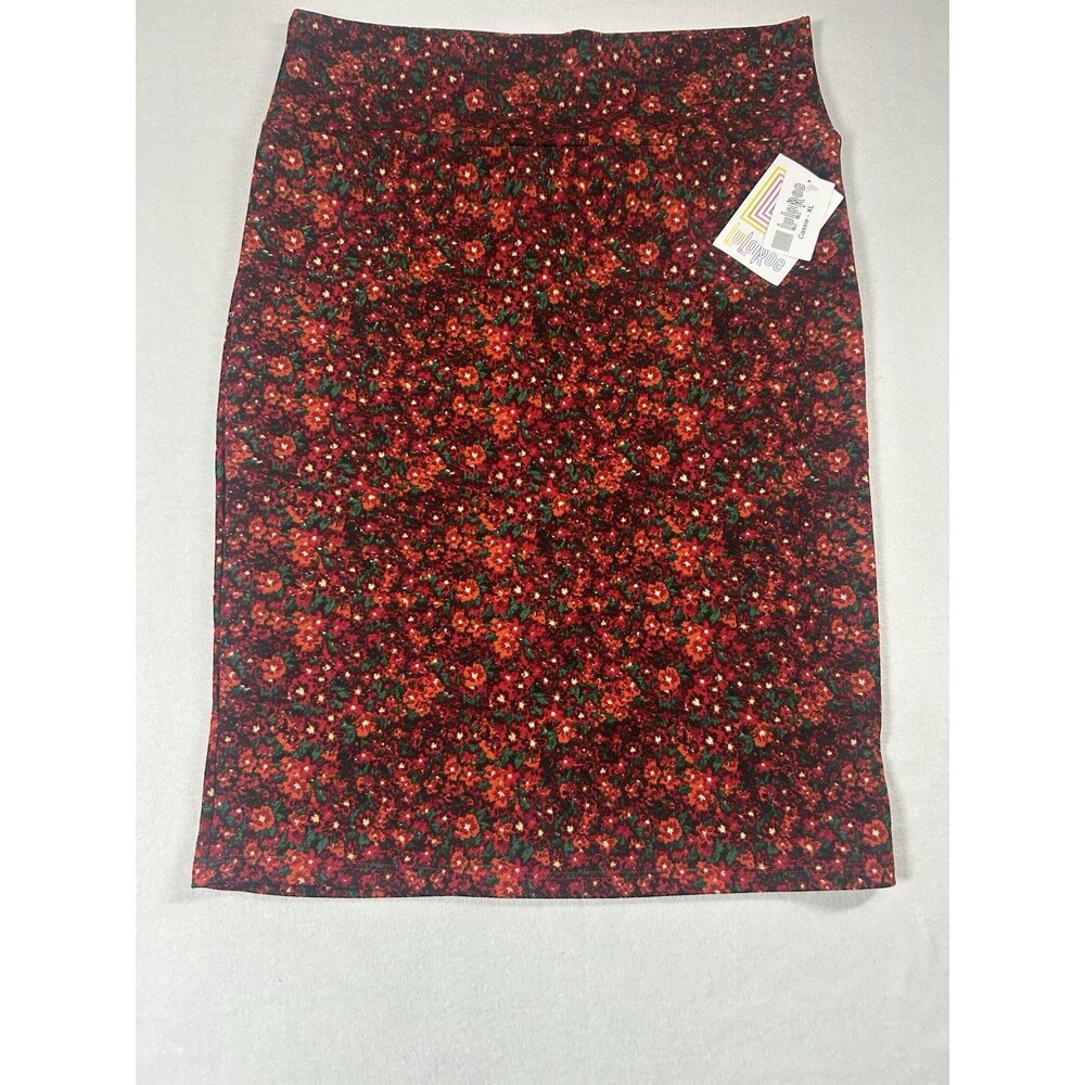 LuLaRoe Wmen's Skirt Size XL Multicolor Floral Pull On Stretch 267